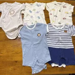 60〜70サイズ　半袖ロンパース　5枚セット売り