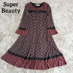 SUPER BEAUTY スーパービューティー　パワーネット　七分袖　ワンピース