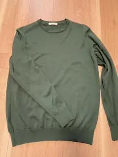【美品】ユナイテッドアローズ　ダークグリーン クルーネックニット