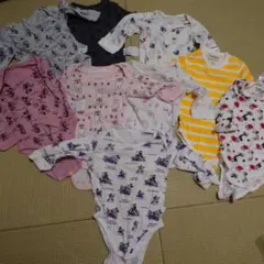 70サイズ　ミッキー、ミニー、プーさん、ミッフィーなど　肌着ロンパース9点セット