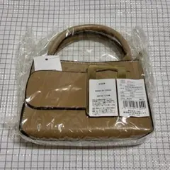 ベージュ 合成皮革 ハンドバッグ