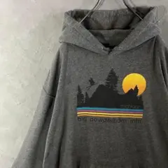 ヴィンテージ　ビッグプリント　スキー　パーカー　プルオーバー　グレー　IW6