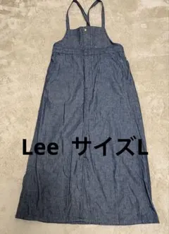 Lee ダークブルー デニム　サロペット スカート　スリット入り　サイズL