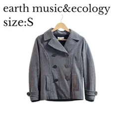 アースミュージック&エコロジー earth Pコート アンカーボタン グレー