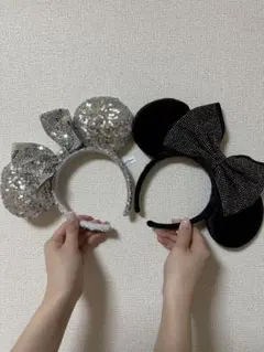 【美品】※値下げしました　ディズニーリゾート　ミニーカチューシャ　ペア2点セット