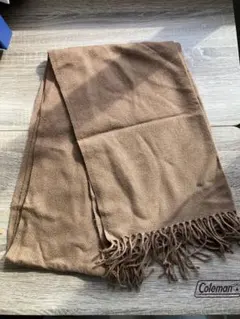 ブラウン マフラー フリンジ付き