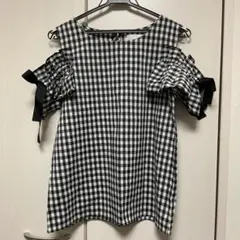 Tocco オフショル　トップス　チェック