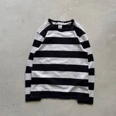 90s agnes b. border l/s 太ボーダー ロンt 黒 白