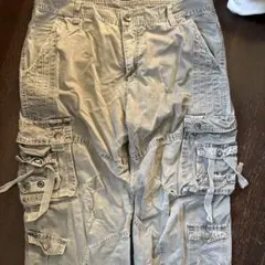 ベージュ カーゴパンツ 多ポケット　y2k 90s