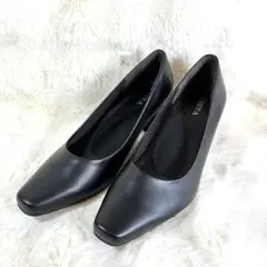【PRET-A】　美品　パンプス　ヒール　黒　幅広　23.5 プレタポルタ　❤︎