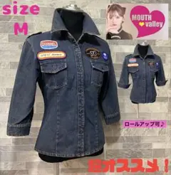 Mouth Valley マウスバレー　デニムシャツ　ブルー系　ロールアップ可M