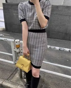 INGNI イング ツイード調半袖ニット トップス