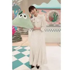 美品　Rirandture ボウタイプリントフレアワンピース