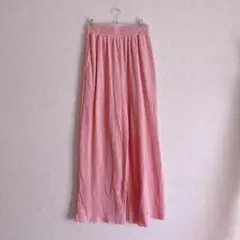 《レトロガール》 楽々ワイドパンツ ピンク