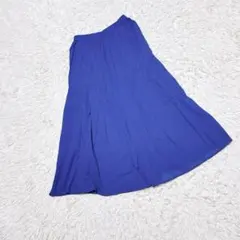 【studio CLIP】　フレアロングスカート　（Ｆ）　ウエストゴム　ブルー