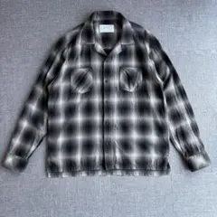 Rafuラフ オンブレチェックオープンカラーシャツ box shirts M