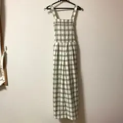 avv グリーン系チェック柄オーバーオール