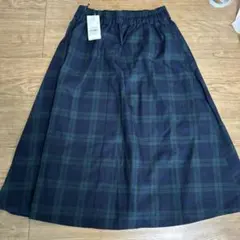 アース　緑チェック柄　スカート　Mサイズのサムネイル