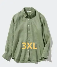 【UNIQLOオンライン限定】プレミアムリネンシャツ　麻　GREEN　 3XL