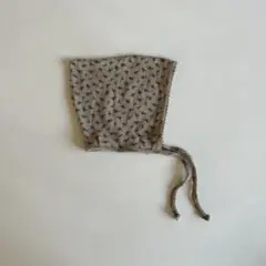 ZARA 花柄 ベビー 帽子 ブラウン グレー ボンネット