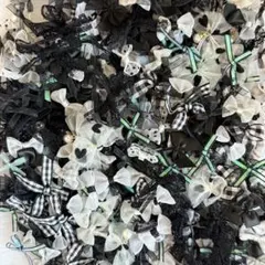 【25個】ネイルパーツ　ブラック　リボン　オーガンジー　まとめ売り　ゆめかわ