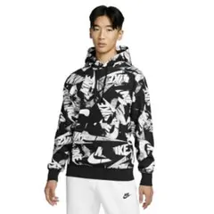 NIKE ナイキ 総柄 プル オーバー パーカー ブラック XL