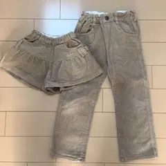 美品 bebe コーデュロイ パンツ スカート 兄妹セット