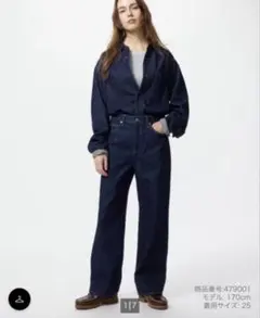 【UNIQLO】ワイドストレートデニム 22