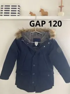 美品　GAP キッズ ダウンコート S 120 ネイビー　　　　ファー付きコート