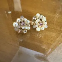 パールとクリスタルのイヤリング