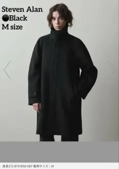 steven alan メルトンチェスターコート Sサイズ 黒 steven alan メルトンチェスターコート Sサイズ 黒