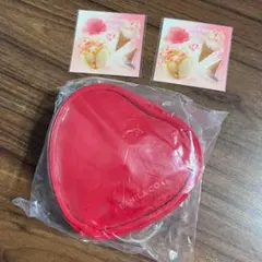 バニラコ ハートエディション ノベルティ ハート型ポーチ ぷっくりシール　2枚