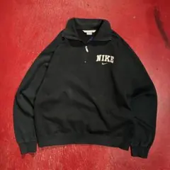 00s NIKE ハーフジップスウェット　黒　ナイキ　ワンポイント