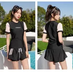 水着 レディース タンキニ 2点セット 体型カバー セパレート ジム 温泉