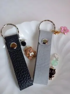 革キーホルダー2点セット