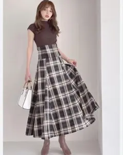 チェック柄バックレースアップワンピース＆袖2wayニットトップス