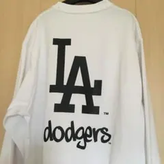 新品　MLB LA ドジャース　ロゴ　スウェット　トレーナー　M ホワイト