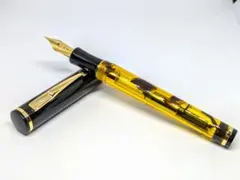 ヴィンテージ 朱塗 漆塗 変り塗 根来風 テコ式 インク止め式 R14K 