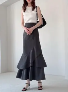 ティアードフリルアシンメトリーマーメイドスカート[gc300]