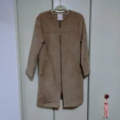 ベージュ ジップアップ コート Sサイズ