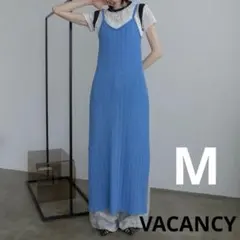 《VACANCY》ミックスカラー透かし編みキャミワンピース ブルーM