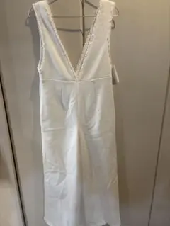 新品★スピックアンドスパン　ツイードオールインワン　ホワイト　36