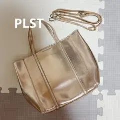 PLST メタリックピンクゴールド　ハンドバッグ ショルダーバッグ