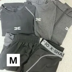 【５点セット】メンズ スポーツウェア トレーニングウェア M ブラック グレー