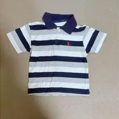 ストライプ ポロシャツ ネイビー グレー　POLO