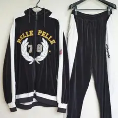 PELLE PELLE　ペレペレ　ベロア　ジャージ　セットアップ　黒　上L　下Mのサムネイル