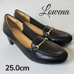 【美品】Lowena ビット付き ローファー 25.0cm 大きめ 太めヒールのサムネイル
