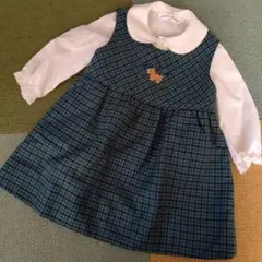 美品 familiar ジャンパースカート 定番チェック 旧タグ