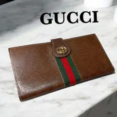 美品✨GUCCIオールドグッチ ヴィンテージシェリーライン二つ折り 長財布