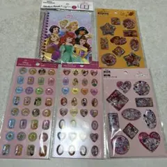 ディズニー シール4枚 シール帳1冊セット
